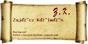 Zajácz Kálmán névjegykártya
